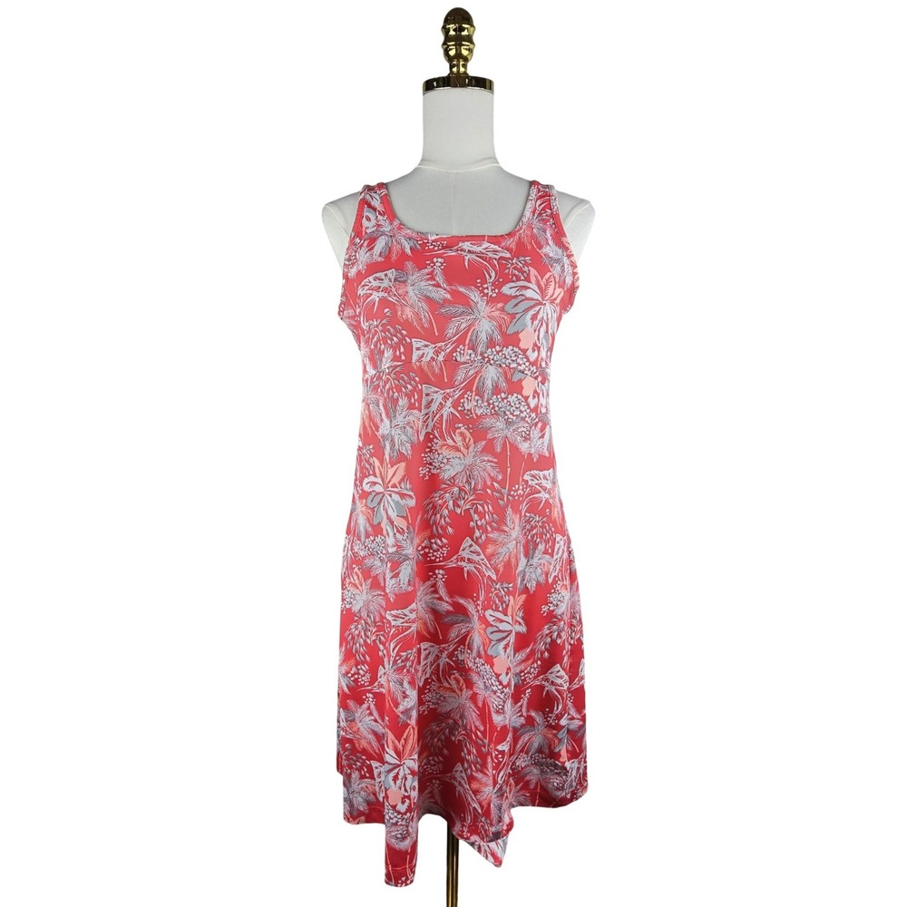 Columbia Chill Weather Printed Dress Women Medium Red Tropical PFG Fishing Beach